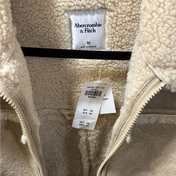 Abercrombie & Fitch Cropped Vegan Suede Jacket (NWT)